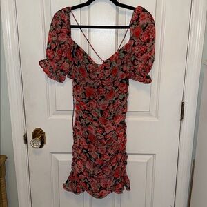 Floral Puff Sleeve Dress sky to moon size medium